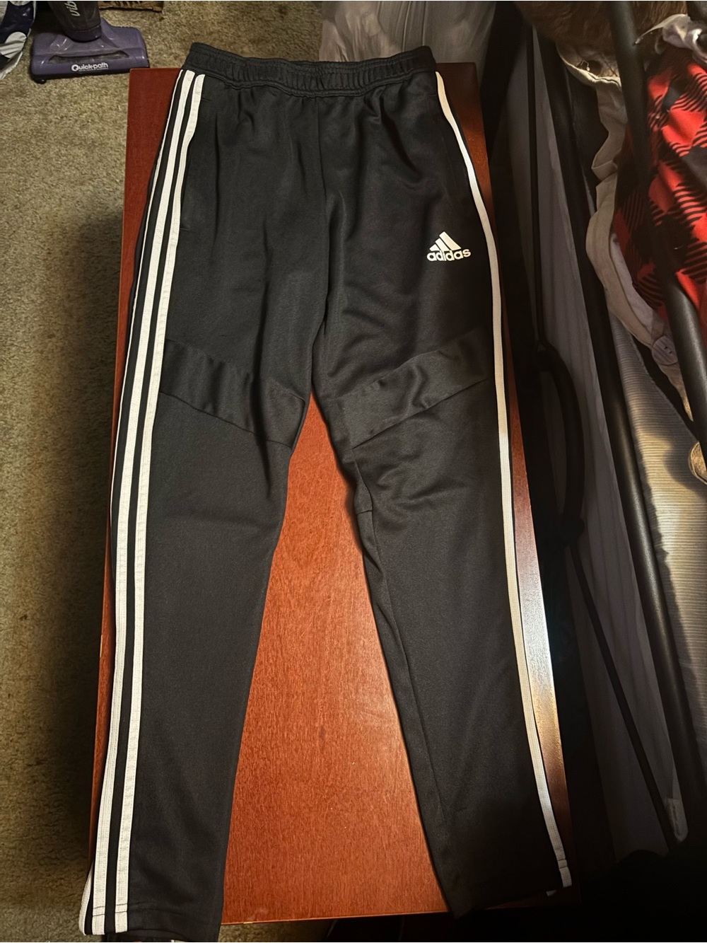 adidas Black Jogger Pants with White 3-Stripe Detailing